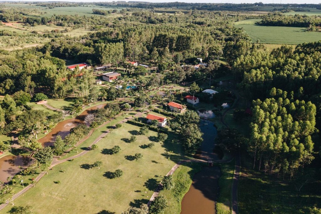 Vista aérea de Cabañas Mi Querido Viejo en Juan E. O'Leary